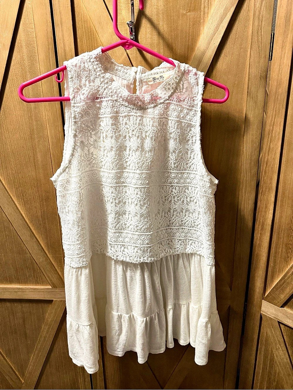 Miss Me Floral Lace tunic White Size Medium